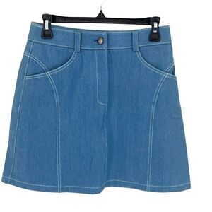 Lie By Lee Chung Chung Womens Cotton A-Line Mini Denim Skirt Blue Small